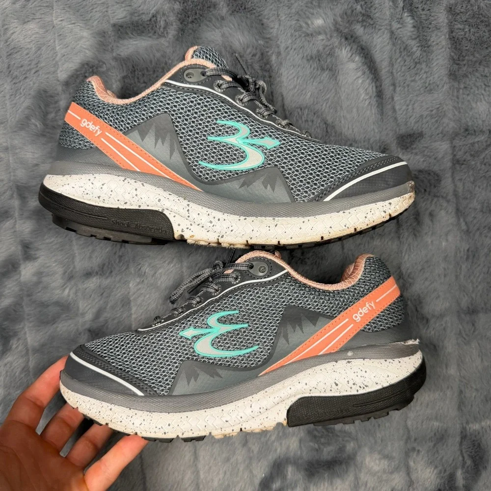 Gravity Defyer G-Defy Ion Womens 8 Grey Peach Walking Shoes TB9024FGP-M